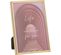 Manahee Design | Cadre photo métal or brillant | 18,5 cm x 13,5 cm x 1 cm | Verre
