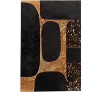 Manahee Design | Cadre Rectangle Ovale Cuir Noir/Or | 60 cm x 40 cm x 1,3 cm