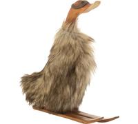 Manahee Design | Canard Skier en Bois Marron Large | 39 cm x 36 cm x 12 cm