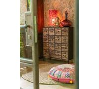 Manahee Design | Casier 16 tiroirs Bois Métal Brun | 92 cm x 80,5 cm x 32,8 cm