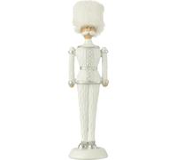 Manahee Design | Casse-noisette en résine blanche pailletée | Polyresine | 25 cm x 7 cm x 8 cm