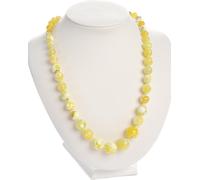 Manahee Design | Chaîne en agate taillée ronde jaune | Fausse fourrure | 8 cm x 18 cm x 11 cm