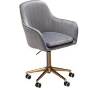 Manahee Design | Chaise de bureau velours gris | 54x42x85-105 cm | Hauteur réglable jusqu'à 120 kg