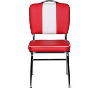 Manahee Design | Chaise de salle à manger American Diner Rétro 50s | Rouge et Blanc | 90x47x45 cm