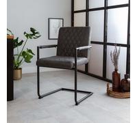 Manahee Design | Chaise de salle à manger industrielle Dean microfibre Antracite | Antracite | 63 x 52 x 88 cm