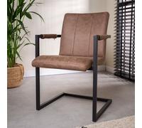 Manahee Design | Chaise de salle à manger industrielle Jackson microfibre Taupe | Taupe | 61 x 54 x 85 cm
