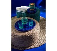 Manahee Design | Coffret 4 Verres à Boisson en Verre Turquoise | 9 cm x 7 cm x 7 cm