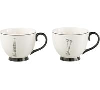 Manahee Design | Coffret cadeau 2 mugs en céramique noire et blanche | Keramiek | 8,8 x 13,5 x 11 cm