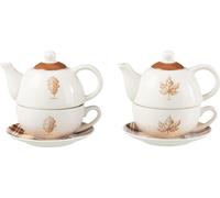 Manahee Design | Coffret Cadeau Tea For One en Céramique Brune | 14 cm x 16,5 cm x 11 cm