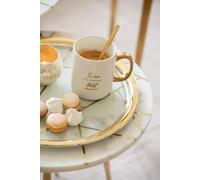 Manahee Design | Coffret de 2 Tasses en Porcelaine Blanche et Dorée | Keramiek/Aardewerk | 10 x 12 x 8,5 cm