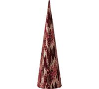 Manahee Design | Cône Déco Paillettes Textile Coton/Lin/Polyester | Rouge | 20x20x66 cm