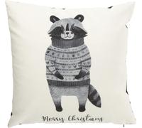 Manahee Design | Coton / Lin / Polyester Blanc/Noir | 13 cm x 45 cm x 45 cm | Poids 0,6 kg