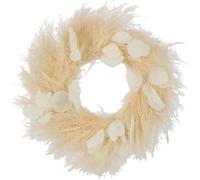 Manahee Design | Couronne Plantes Séchées Naturelles en Osier Naturel | 50x50x7 cm