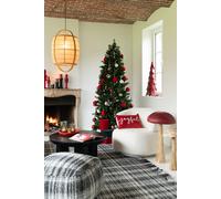 Manahee Design | Coussin rectangle Joyful velours rouge | 12 cm x 45 cm x 30 cm