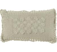 Manahee Design | Coussin Rectangulaire Dentelle Coton Vert Clair | 51x30x11 cm