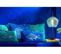 Manahee Design | Coussin Rectangulaire en Coton Bleu/Azur | 45x30x15 cm | Assortiment de 2
