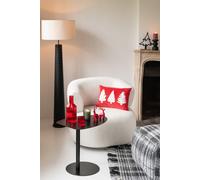 Manahee Design | Coussin Rectangulaire Motif Sapins Velours Polyester/Coton Rouge 45x30x12 cm | Housse amovible