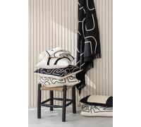Manahee Design | Coussin rectangulaire tissé polyester noir | 50 cm x 30 cm x 11 cm