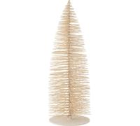 Manahee Design | Décoration sapin de Noël en bois blanc pailleté | Extra large | 140 cm x 50 cm x 50 cm