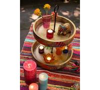 Manahee Design | Dienblad 2 Niveaux Delhi bois de manguier | Multicolore | 53 cm x 40 cm x 40 cm