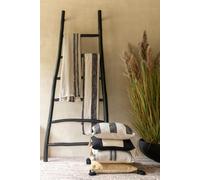 Manahee Design | Échelle 6 Marches en Bois de Teck Noir | Hauteur 185 cm | Largeur 12 cm | Longueur 81 cm
