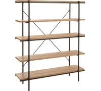 Manahee Design | Étagère 5 Tablettes Bois Naturel 141x34x166 cm | Charge max. 8 kg