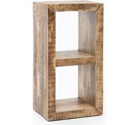 Manahee Design | Étagère debout en bois massif de manguier naturel 90 x 45 x 35 cm | 2 tablettes | Style campagne