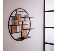 Manahee Design | Étagère Murale Ronde Kota Métal Mangoustan | Ø 80 cm
