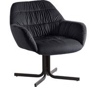 Manahee Design | Fauteuil lounge velours noir | Structure métal noire | Dimensions 64x74x68 cm
