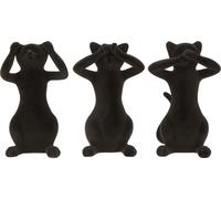 Manahee Design | Figurines Chat Polyresine Noir Grande Taille | 24 cm x 15,5 cm x 10,5 cm