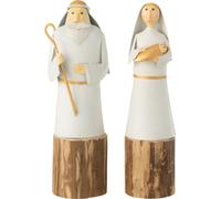 Manahee Design | Figurines Marie et Joseph Métal/Fer Forgé Blanc/Doré | Multi | 31x10x9 cm