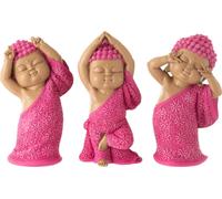 Manahee Design | Figurines Moine Drôle Résine Multicolore | 20 cm x 13,5 cm x 10 cm
