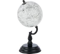 Manahee Design | Globe sur socle en bois | Gris/Noir | 27 x 13 x 13 cm
