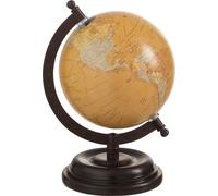 Manahee Design | Globe terrestre en bois noir et jaune ocre | 21 cm x 15 cm x 13 cm | 340 g