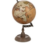 Manahee Design | Globe terrestre sur pied Bois Naturel/Rouille Medium | 34 cm x 20 cm x 20 cm | 0,66 kg