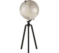 Manahee Design | Globe Terrestre sur Pied Marbre Métal Blanc/Argent/Noir Extra Large | 103 cm x 38 cm x 38 cm