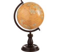 Manahee Design | Globe terrestre sur socle en bois noir et jaune | Dimensions 37x24x24 cm | Poids 0,72 kg