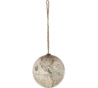 Manahee Design | Globe Terrestre Suspendu en Bois Beige | 10x10x10 cm