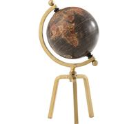 Manahee Design | Globe Terrestre Trépied en Métal Noir et Or | 39 cm x 20 cm x 20 cm | Taille Small