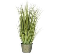 Manahee Design | Graminées sauvages en pot métal plastique vert | 106 cm x 24 cm x 24 cm