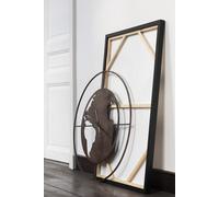 Manahee Design | Horloge Carte du Monde en Métal Soudé Marron Foncé | 90 x 90 x 4 cm