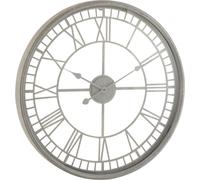 Manahee Design | Horloge chiffres romains métal/verre gris | 67x67 cm | 6,5 cm de hauteur
