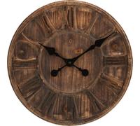 Manahee Design | Horloge Disque en Bois avec Chiffres Romains | Marron | 40x40x5 cm