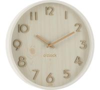 Manahee Design | Horloge mural Bois Blanc 30x30 cm | Hauteur 4,5 cm