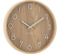 Manahee Design | Horloge mural Bois Naturel 30x30 cm | Hauteur 4,5 cm