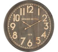Manahee Design | Horloge mural bois naturel foncé | 79,5 x 79,5 cm | 5 cm d'épaisseur