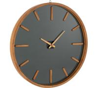 Manahee Design | Horloge mural rond bois/verre brun/noir | 60x60 cm | 5 cm d'épaisseur