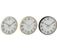 Manahee Design | Horloge Mural Rond en Plastique Beige/Blanc/Noir | 30x30 cm | Lot de 3