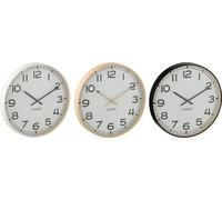 Manahee Design | Horloge Mural Rond en Plastique Beige/Blanc/Noir | 40x40 cm | Lot de 3