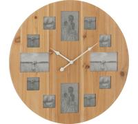 Manahee Design | Horloge Murale Bois Naturel 60 x 60 x 5 cm